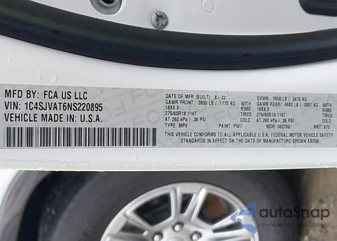 2022 Jeep Wagoneer Series I 4X4 from USA, damaged, VIN 1C4SJVAT6NS220895